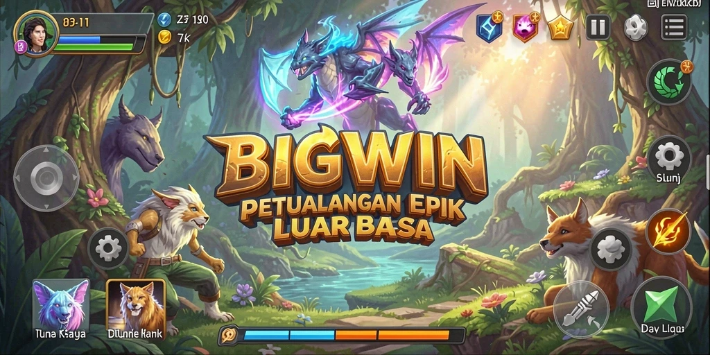 Tampilan gameplay yang seru dalam dunia petualangan BIGWIN.