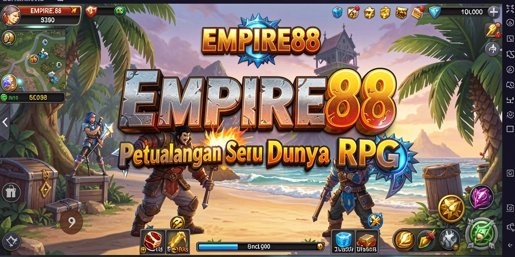 Tangkapan layar utama EMPIRE88 menampilkan aksi pertempuran RPG yang mendebarkan.