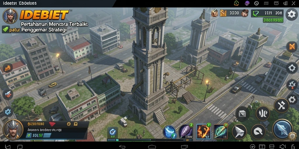 Tangkapan layar dari gameplay menara pertahanan yang mendebarkan.