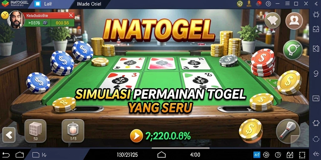 Menampilkan gameplay seru dari INATOGEL dengan fitur simulasi yang menarik.