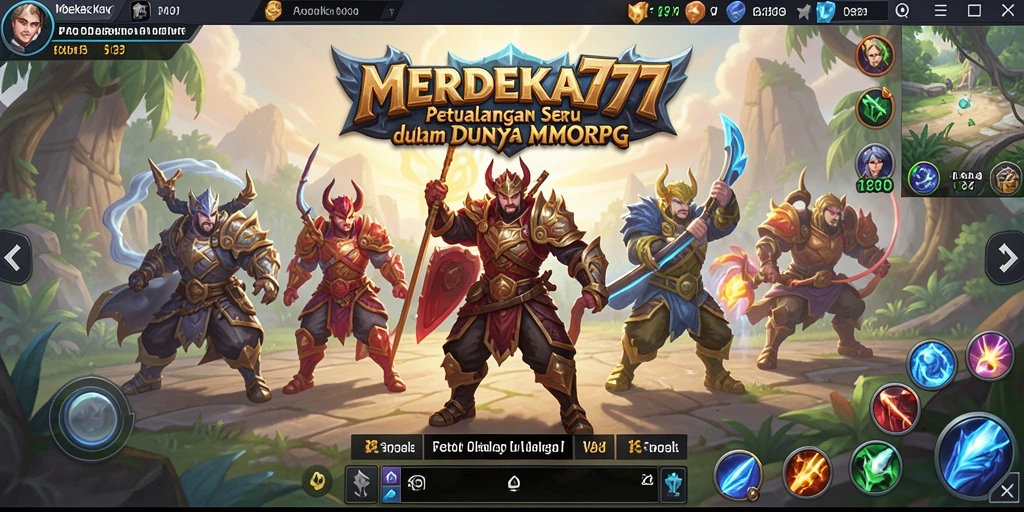 Gameplay seru di MERDEKA777 dengan pertarungan dan eksplorasi.