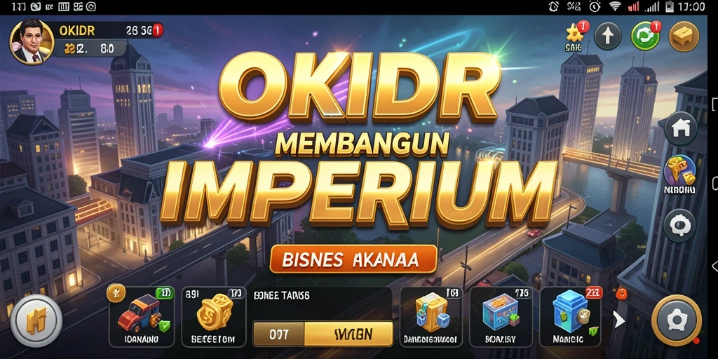 Tangkapan layar gameplay OKIDR menampilkan pemain yang mengelola bisnis dengan cermat.