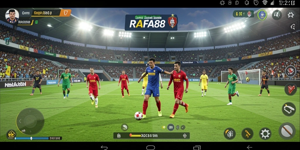 Screenshot utama RAFA88 menampilkan aksi seru pertandingan sepak bola.