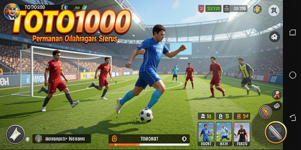 Tampilan permainan TOTO1000 dengan aksi olahraga yang mendebarkan.